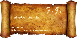 Fekete Gerda névjegykártya